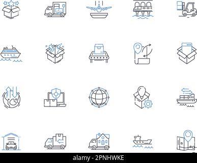 Hasty messenger line icons collection. Fast, Quick, Instant, Efficient, Speedy, Rapid, Swift vector and linear illustration. Agile,Timely,Alert Stock Vector