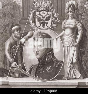Alexander I, 1777 – 1825.  Emperor of Russia, King of Congress Poland, Grand Duke of Finland.  After an early 19th work by Pieter van der Meulen. Stock Photo