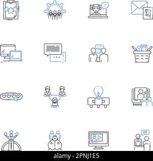 User support line icons collection. Helpdesk, Assistance, Troubleshooting, Guidance, Resolution, Support, Problem-solving vector and linear Stock Vector
