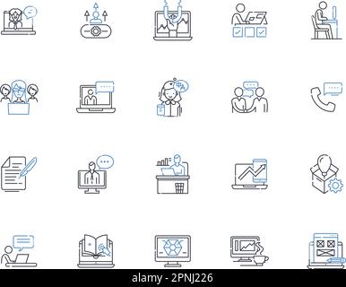 Industry Arena line icons collection. Manufacturing, Production, Automation, Assembly, Fabrication, Machining, Robotics vector and linear illustration Stock Vector