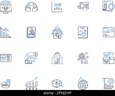 Source of information line icons collection. Internet, Books, News, Podcasts, Magazines, Television, Expert vector and linear illustration. Research Stock Vector