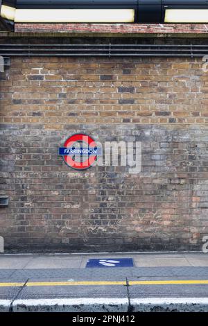 Signage at Faringdon station London, railway/tube station Stock Photo