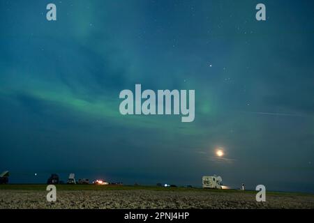 Beautiful northen lights (aurora borealis) in Husavik Stock Photo