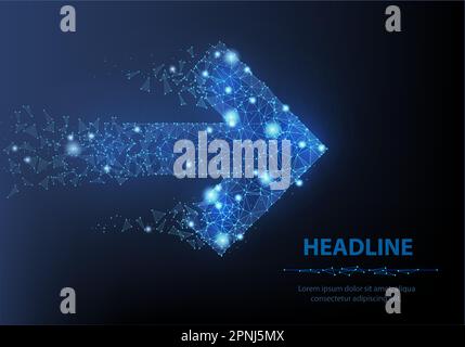 Abstract illustration of right arrow. Stock Vector