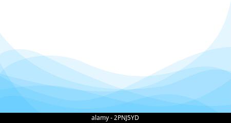 Blue translucent wave wallpaper. Abstract vector template background for web page header Stock Vector