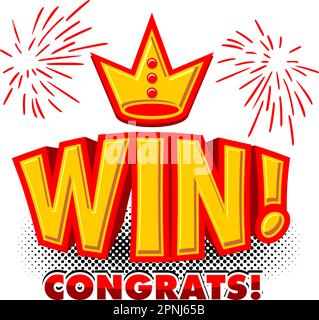 Winner icon in comic style. Rosette award cartoon vector illustration ...