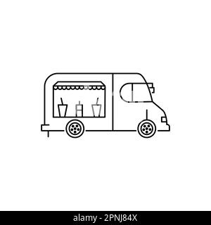 Modern food truck icon. Outline modern food truck vector icon for web design isolated on white background Stock Vector