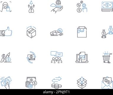 Operational identity line icons collection. Verification, Authentication, Authorization, Access, Recognition, Validation, Identification vector and Stock Vector