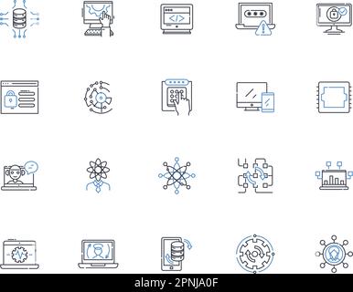 User interface line icons collection. Usability, Navigation, Design, Interaction, Feedback, Accessibility, Intuitive vector and linear illustration Stock Vector