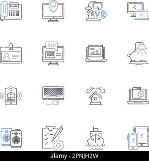 Software industry line icons collection. Programming, Development, Coding, Applications, Tools, Solutions, Innovation vector and linear illustration Stock Vector