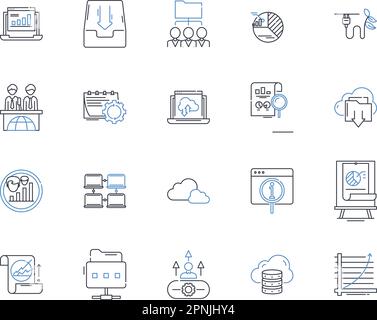 Mobile computing line icons collection. Smartph, Tablet, Laptop, Mobile, Wireless, Bluetooth, Internet vector and linear illustration. Android,iOS,App Stock Vector