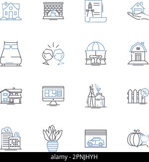 Experience design line icons collection. Empathy, Interaction, User-centric, Intuitive, Engagement, Accessibility, Storytelling vector and linear Stock Vector