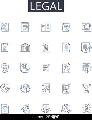 Enforceable line icons collection. Legal, Binding, Mandatory ...