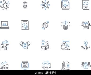 Interest rates line icons collection. Yield, Coupon, Federal, Mtary ...