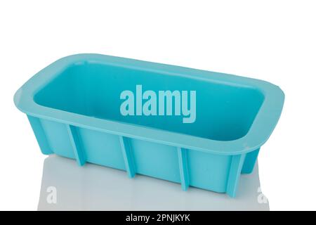 One silicone baking mold, macro, isolated on white background. Stock Photo