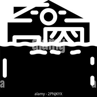 storm flood disaster glyph icon vector illustration Stock Vector Image ...