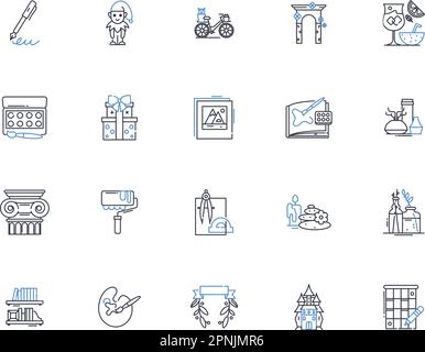 Progressive line icons collection. Innovative, Forward-thinking, Visionary, Creative, Evolutionary, Advanced, Modern vector and linear illustration Stock Vector