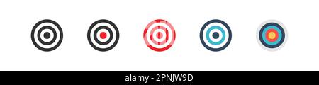 Targets collection icons. Archery target marketing concept icon. Flat isolated vector illustration Stock Vector