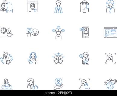 Company Officer line icons collection. leadership, teambuilding, management, decision-making, accountability, communication, strategic vector and Stock Vector