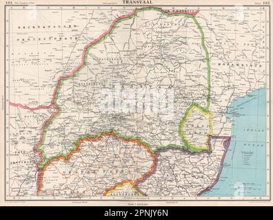 TRANSVAAL. South Africa. Railways. + Swaziland. BARTHOLOMEW 1944 old ...