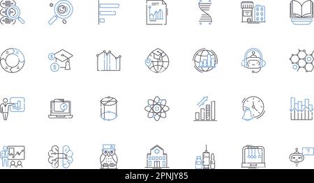 Genetics line icons collection. Chromosome, Mutation, DNA, Allele, Inheritance, Heredity, Gene vector and linear illustration. Genotype,Phenotype Stock Vector