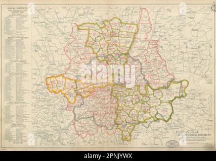 LONDON POSTAL DISTRICTS. Post code areas. N NW W SW SE E. BACON 1920 ...