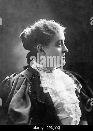 Carrie Chapman Catt. Portrait of Carrie Clinton Lane Chapman Catt (1859-1947), American suffragists and social reformer, by Theodore C. Marceau, 1898 Stock Photo