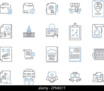 Indemnification line icons collection. Compensation, Security ...