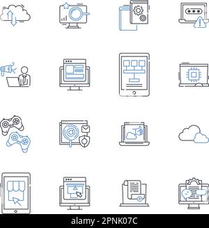 USB flash drive line icons collection. Memory, Portable, Storage, Data, Transfer, Backup, Files vector and linear illustration. Capacity,Compact Stock Vector