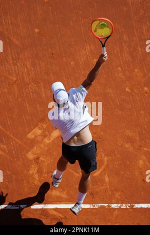 Barcelona, Spain. 19th Apr, 2023. Kotov in action during the ATP 500 Barcelona Open Banc Sabadell Conde De Godo Trophy at the Real Club de Tenis Barcelona in Barcelona, Spain. Credit: Christian Bertrand/Alamy Live News Stock Photo