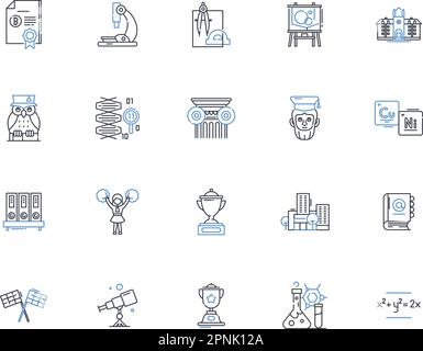 Learning center line icons collection. Education, Knowledge, Tutoring, Enrichment, Resource, Support, Success vector and linear illustration. Growth Stock Vector