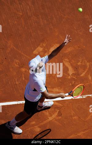 Barcelona, Spain. 19th Apr, 2023. Kotov in action during the ATP 500 Barcelona Open Banc Sabadell Conde De Godo Trophy at the Real Club de Tenis Barcelona in Barcelona, Spain. Credit: Christian Bertrand/Alamy Live News Stock Photo