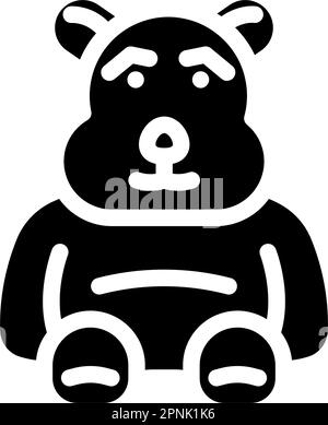 plush toy child glyph icon vector illustration Stock Vector