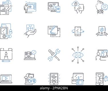 Kits line icons collection. Crafting, Assembly, Model, Puzzle, Construction, Science, Technology vector and linear illustration. DIY,Educational Stock Vector