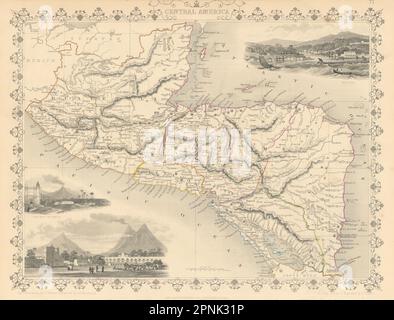 CENTRAL AMERICA. 'Mosquito Territory' Guatemala Belize. TALLIS/RAPKIN 1851 map Stock Photo