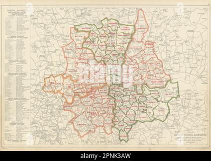 LONDON POSTAL DISTRICTS. Post code areas. N NW W SW SE E. BACON 1920 ...