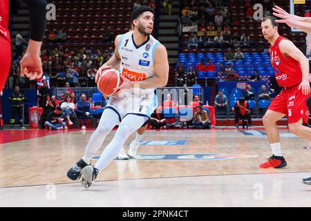 Milan, Italy. 19th Apr, 2023. Mediolanum Forum, Milan, Italy, April 19, 2023, Jordan Howard (GeVi Napoli Basket) during EA7 Emporio Armani Milano vs GeVi Napoli Basket - Italian Basketball Serie A Championship Credit: Live Media Publishing Group/Alamy Live News Stock Photo