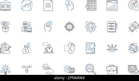 Sustainable finance line icons collection. Sustainability, Finance, Green, Investment, Ethical, Responsible, ESG vector and linear illustration Stock Vector