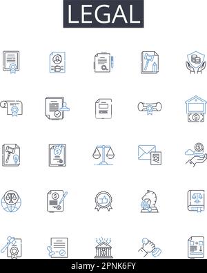 Enforceable line icons collection. Legal, Binding, Mandatory ...