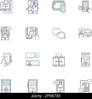 Connected device line icons collection. IoT, Smart, Wireless, Connected, Automated, Streaming, Bluetooth vector and linear illustration. Sensor Stock Vector