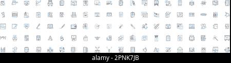 Web development line icons collection. HTML, CSS, JavaScript, PHP, Python, Ruby, Java vector and linear illustration. Nodejs,React,Angular outline Stock Vector