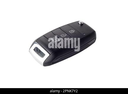 The ignition key from the car isolated on white background. Stock Photo