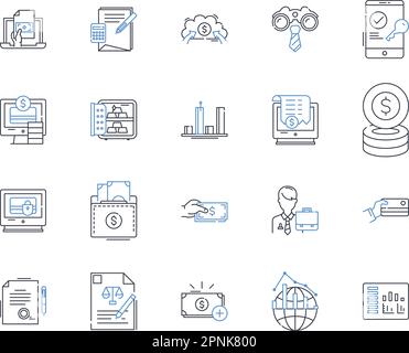 Depository line icons collection. Vault, Safe, Storage, Trust ...