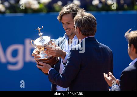 Barcelona, Spain. 19th Apr, 2023. Tribute to Feliciano López for his retirement from professional tennis during the Barcelona Open Banc Sabadell Conde de Godo Trophy, in Barcelona. April 19, 2023 Emotivo homenaje a Feliciano López por su retirada del tenis profesional durante el Barcelona Open Banc Sabadell Trofeo Conde de Godo, en Barcelona. 19 de Abril de 2023 900/Cordon Press Credit: CORDON PRESS/Alamy Live News Stock Photo