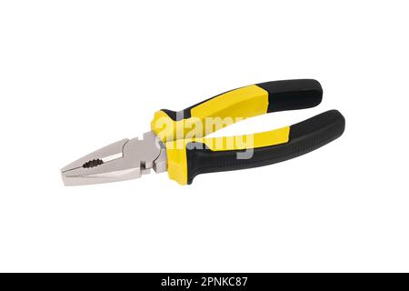 New pliers isolated on a white background. Hand tools. Wire cutters. Stock Photo