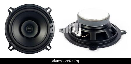 New isolated speaker on a white background. Spare parts for car. Stock Photo