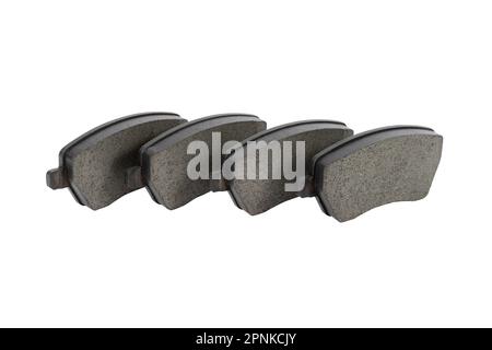 Brake pads isolated on white background. Auto parts. Brake pads isolated on white. Braking pads. Car part. Car detailing. Spare parts Stock Photo