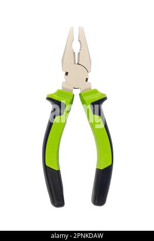New pliers isolated on a white background. Hand tools. Wire cutters. Stock Photo