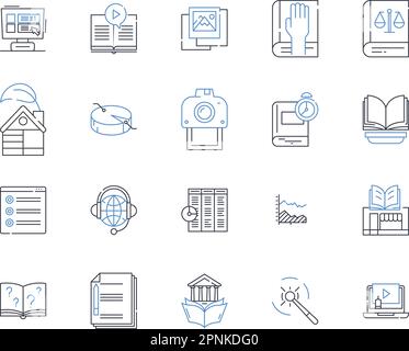 Political philosophy line icons collection. Democracy, Authority ...