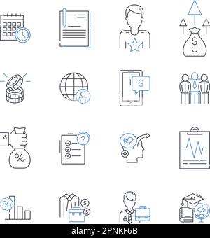 Profit margin line icons collection. Profitability, Revenue, Earnings, Growth, Cost, Sales, Markups vector and linear illustration. Discount,Income Stock Vector